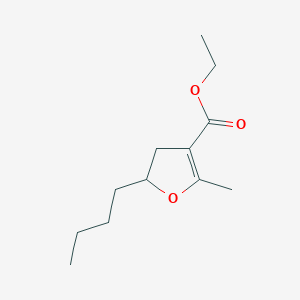 molecular formula C12H20O3 B8671290 2-Butyl-4-carbethoxy-5-methyl-2,3-dihydrofuran CAS No. 90284-90-5
