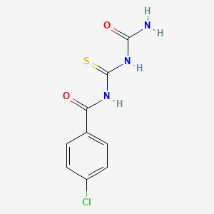 molecular formula C9H8ClN3O2S B8671303 N-(Carbamoylcarbamothioyl)-4-chlorobenzamide CAS No. 73924-31-9
