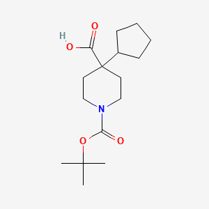 molecular formula C16H27NO4 B8671320 1-[(tert-Butoxy)carbonyl]-4-cyclopentylpiperidine-4-carboxylic acid 