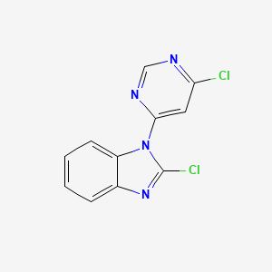 molecular formula C11H6Cl2N4 B8671444 2-Chloro-1-(6-chloropyrimidin-4-yl)-1H-benzimidazole CAS No. 919084-98-3