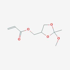 molecular formula C9H14O5 B8671462 (2-Methoxy-2-methyl-1,3-dioxolan-4-yl)methyl prop-2-enoate CAS No. 139995-55-4