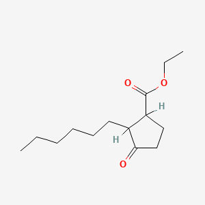 molecular formula C14H24O3 B8671549 Cyclopentanecarboxylic acid, 2-hexyl-3-oxo-, ethyl ester CAS No. 37172-54-6