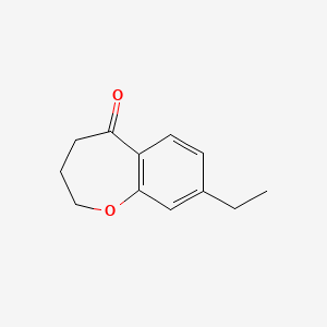molecular formula C12H14O2 B8671551 8-Ethyl-3,4-dihydro-1-benzoxepin-5(2H)-one CAS No. 141106-34-5