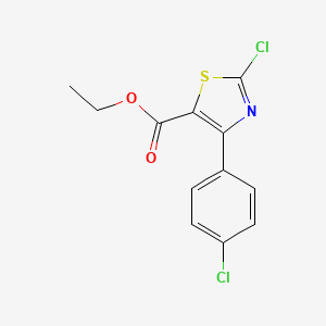 molecular formula C12H9Cl2NO2S B8671567 Ethyl 2-chloro-4-(p-chlorophenyl)-5-thiazolecarboxylate 