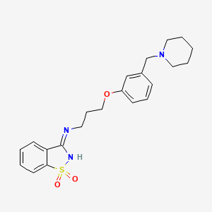 molecular formula C22H27N3O3S B8671650 1,2-Benzisothiazol-3-amine, N-(3-(3-(1-piperidinylmethyl)phenoxy)propyl)-, 1,1-dioxide CAS No. 87476-50-4