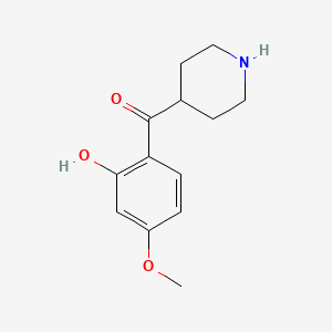 molecular formula C13H17NO3 B8671777 (2-Hydroxy-4-methoxyphenyl)(piperidin-4-yl)methanone CAS No. 64671-19-8