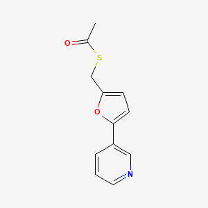 molecular formula C12H11NO2S B8671780 S-(5-(Pyridin-3-yl)furan-2-yl)methyl ethanethioate CAS No. 859239-18-2