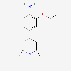 molecular formula C19H32N2O B8671842 4-(1,2,2,6,6-Pentamethylpiperidin-4-yl)-2-(propan-2-yloxy)aniline 
