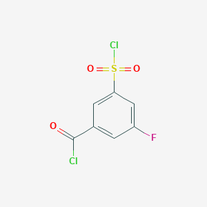 molecular formula C7H3Cl2FO3S B8672008 3-(Chlorosulfonyl)-5-fluorobenzoyl chloride CAS No. 912577-44-7