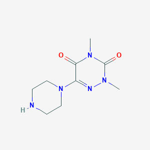molecular formula C9H15N5O2 B8672092 2,4-dimethyl-6-piperazin-1-yl-2H-[1,2,4]triazine-3,5-dione 
