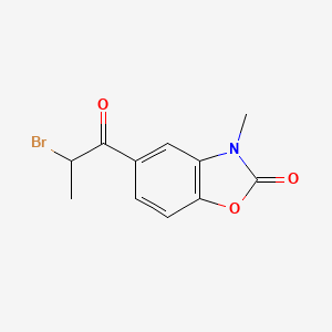 molecular formula C11H10BrNO3 B8672167 5-(2-Bromopropanoyl)-3-methyl-1,3-benzoxazol-2(3H)-one CAS No. 94662-46-1