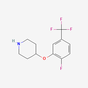 molecular formula C12H13F4NO B8672177 4-(2-Fluoro-5-(trifluoromethyl)phenoxy)piperidine 