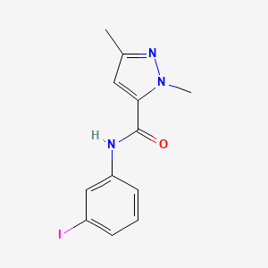 molecular formula C12H12IN3O B8672270 N-(3-iodophenyl)-1,3-dimethyl-1H-pyrazole-5-carboxamide 
