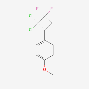 molecular formula C11H10Cl2F2O B8672485 Benzene, 1-(2,2-dichloro-3,3-difluorocyclobutyl)-4-methoxy- CAS No. 52497-99-1