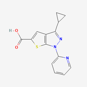 3-cyclopropyl-1-pyridin-2-yl-1H-thieno[2,3-c]pyrazole-5-carboxylic acid