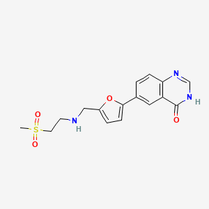 molecular formula C16H17N3O4S B8672775 6-(5-((2-(methylsulfonyl)ethylamino)methyl)furan-2-yl)quinazolin-4(3H)-one 