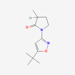 molecular formula C12H18N2O2 B8672792 2-Pyrrolidinone, 1-(5-(1,1-dimethylethyl)-3-isoxazolyl)-3-methyl- CAS No. 92338-74-4