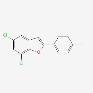 molecular formula C15H10Cl2O B8672794 5,7-Dichloro-2-(4-methylphenyl)-1-benzofuran CAS No. 51358-05-5