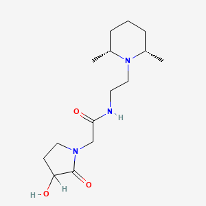 molecular formula C15H27N3O3 B8672799 cis-(+-)-N-(2-(2,6-Dimethyl-1-piperidinyl)ethyl)-2-oxo-3-hydroxy-1-pyrrolidineacetamide CAS No. 85348-45-4