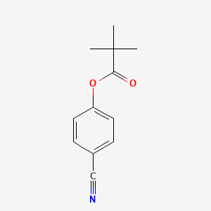 molecular formula C12H13NO2 B8672821 2,2-Dimethylpropanoic acid, 4-cyanophenyl ester 