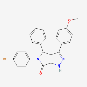 molecular formula C24H18BrN3O2 B8672833 5-(4-bromophenyl)-3-(4-methoxyphenyl)-4-phenyl-4,5-dihydro-1H-pyrrolo[3,4-c]pyrazol-6-one 