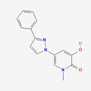 molecular formula C15H13N3O2 B8672851 3-hydroxy-1-methyl-5-(3-phenyl-1H-pyrazol-1-yl)pyridin-2(1H)-one 