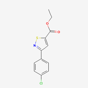molecular formula C12H10ClNO2S B8672891 Ethyl 3-(p-chlorophenyl)-5-isothiazolecarboxylate 