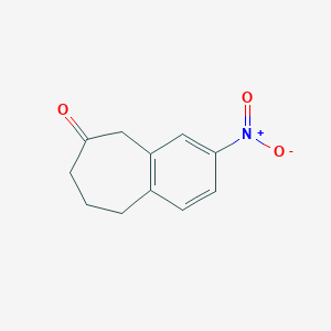 molecular formula C11H11NO3 B8672977 3-nitro-6,7,8,9-tetrahydro-5H-benzocyclohepten-6-one 