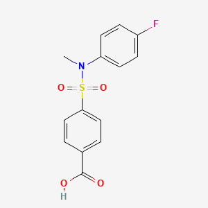 molecular formula C14H12FNO4S B8673061 4-[(4-Fluorophenyl)(methyl)sulfamoyl]benzoic acid 