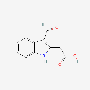 molecular formula C11H9NO3 B8673097 (3-Formylindolyl)acetic acid 