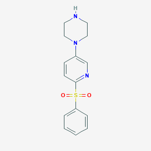 molecular formula C15H17N3O2S B8673128 Phenyl 5-(1-piperazinyl)-2-pyridinyl sulfone CAS No. 594847-72-0