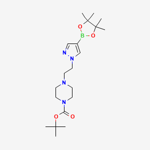 molecular formula C20H35BN4O4 B8673335 tert-butyl 4-(2-(4-(4,4,5,5-tetramethyl-1,3,2-dioxaborolan-2-yl)-1H-pyrazol-1-yl)ethyl)piperazine-1-carboxylate 
