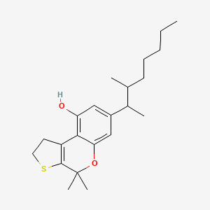 molecular formula C22H32O2S B8673458 1,4-Dihydro-7-(1,2-dimethylheptyl)-4,4-dimethyl-2H-thieno(2,3-c)(1)benzopyran-9-ol CAS No. 26622-10-6