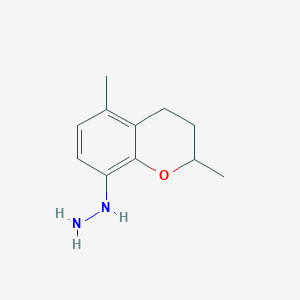 molecular formula C11H16N2O B8673465 8-hydrazino-3,4-dihydro-2,5-dimethyl-2H-1-benzopyran 