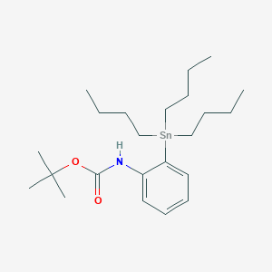 molecular formula C23H41NO2Sn B8673473 Carbamic acid, [2-(tributylstannyl)phenyl]-, 1,1-dimethylethyl ester CAS No. 148493-54-3