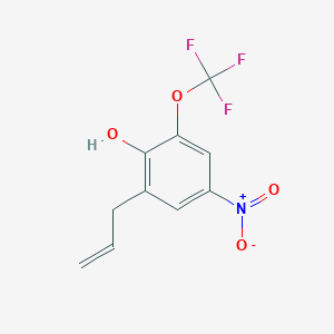 B8673531 4-Nitro-2-(prop-2-en-1-yl)-6-(trifluoromethoxy)phenol CAS No. 647855-72-9