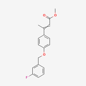 molecular formula C18H17FO3 B8673534 Methyl 3-{4-[(3-fluorophenyl)methoxy]phenyl}but-2-enoate CAS No. 649740-54-5