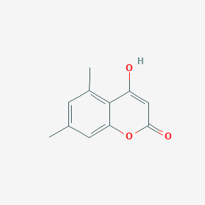 molecular formula C11H10O3 B8673636 4-Hydroxy-5,7-dimethyl-2H-1-benzopyran-2-one CAS No. 57529-10-9