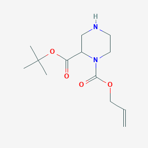 molecular formula C13H22N2O4 B8673682 Piperazine-1,2-dicarboxylic acid 1-allyl ester 2-tert-butyl ester 
