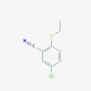 molecular formula C9H8ClNS B8673692 5-Chloro-2-(ethylsulfanyl)benzonitrile 