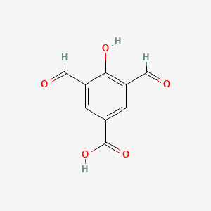 molecular formula C9H6O5 B8673738 3,5-Diformyl-4-hydroxybenzoic acid 