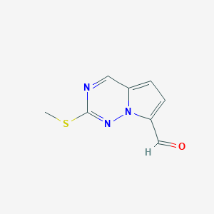 molecular formula C8H7N3OS B8673765 2-(Methylsulfanyl)pyrrolo[2,1-f][1,2,4]triazine-7-carbaldehyde CAS No. 1233093-59-8