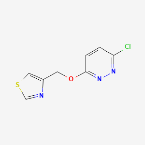 molecular formula C8H6ClN3OS B8673809 4-(((6-Chloropyridazin-3-yl)oxy)methyl)thiazole CAS No. 1215850-33-1