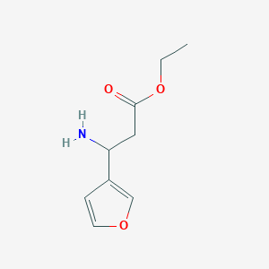 molecular formula C9H13NO3 B8673814 Ethyl beta-aminofuran-3-propanoate 