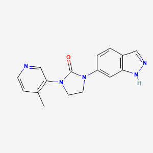 molecular formula C16H15N5O B8673822 1-(1H-Indazol-6-yl)-3-(4-methyl-pyridin-3-yl)-imidazolidin-2-one 