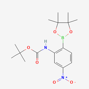 Tert-butyl 5-nitro-2-(4,4,5,5-tetramethyl-1,3,2-dioxaborolan-2-yl)phenylcarbamate