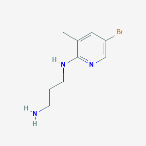 molecular formula C9H14BrN3 B8673960 3-(5-Bromo-3-methylpyrid-2-ylamino)propylamine 