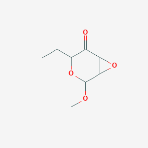molecular formula C8H12O4 B8673990 6-Methoxy-4,5-epoxy-3-oxo-2-ethyltetrahydropyran CAS No. 60249-15-2