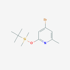 molecular formula C12H20BrNOSi B8674011 4-Bromo-2-((tert-butyldimethylsilyl)oxy)-6-methylpyridine 