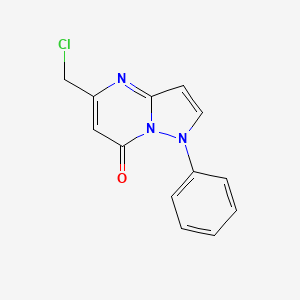 molecular formula C13H10ClN3O B8674041 5-(Chloromethyl)-1-phenylpyrazolo[1,5-a]pyrimidin-7(1H)-one CAS No. 88569-93-1
